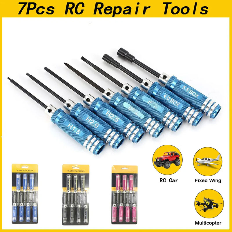 7個入り 1.5 2.0 2.5mm RC六角ドライバーセッ - Rc Helicopter Tool Kit のレビューと価格