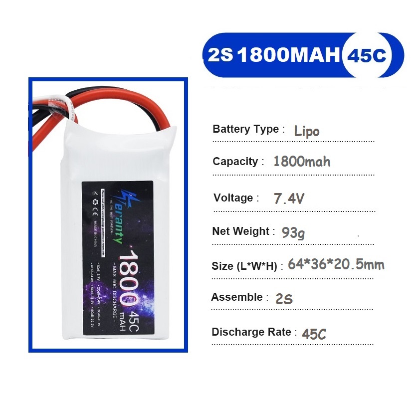 2 個 7.4V Lipo 2S バッテリー 1500mah - Rc Helicopter Battery のレビューと価格